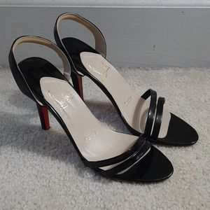 Christian Louboutin Black Patent Leather Sandals